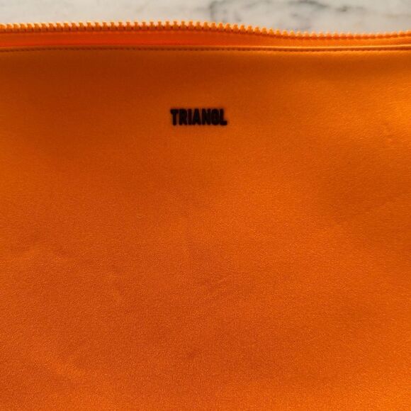 TRIANGL NEOPRENE Swim Travel or Makeup Bag ORANGE NEW - Picture 5 of 5